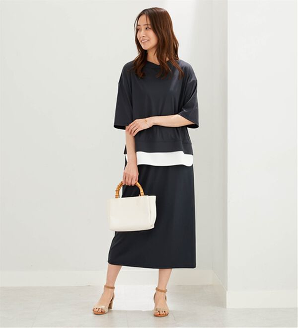 BELLUNA（ベルーナ）の「【セットアップ】重ね着風プルオーバー＆スカートセット（アンサンブル）」｜詳細画像