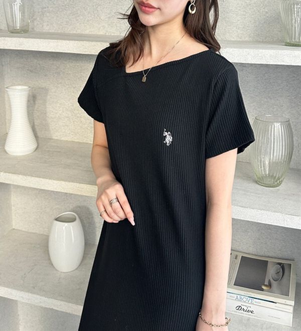 GeeRA（ジーラ）の「【ＵＳ．ＰＯＬＯ．ＡＳＳＮ】アシメネックリブカットソーワンピース（その他ワンピース）」｜詳細画像