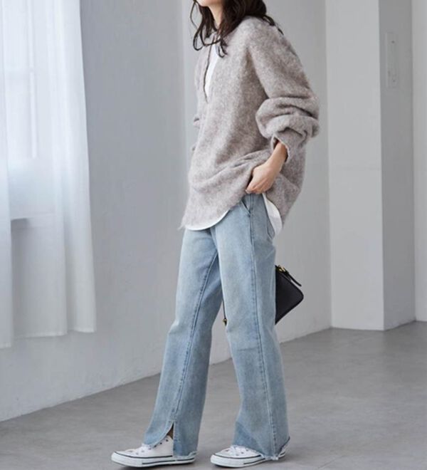 RANAN（ラナン）の「ディープキーネックシャギーニット（ニット・セーター）」｜詳細画像