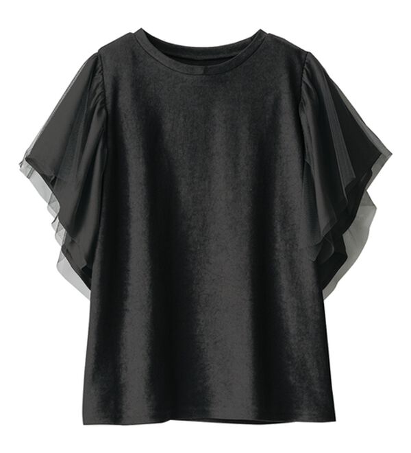 BELLUNA（ベルーナ）の「チュール使いフリル袖プルオーバー（カットソー）」｜詳細画像