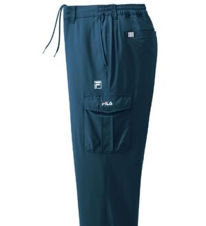 「＜フィラ＞裏起毛ウエストイージーカーゴパンツ（メンズフルレングスパンツ）」｜ネイビー