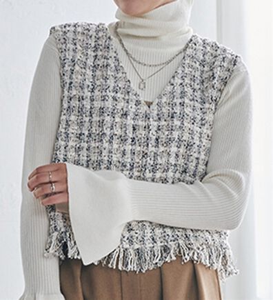 RANAN（ラナン）の「ツイードショートベスト（ベスト）」