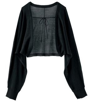 BELLUNA（ベルーナ）の「日差しに負けたくない！腕だけボレロ（ニットカーディガン）」｜ブラック