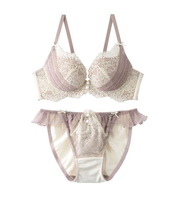 YU'NOW（ユナウ）の「まる胸メイクのちゅるんブラ＆ショーツ（ブラジャー＆ショーツセット）」｜詳細画像