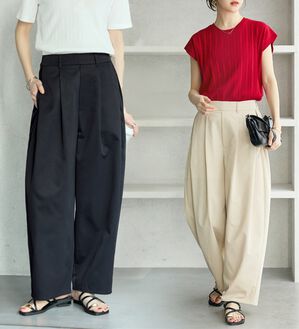 GeeRA（ジーラ）の「楽なのに美脚見えワイドカーブパンツ（フルレングスパンツ）」｜詳細画像