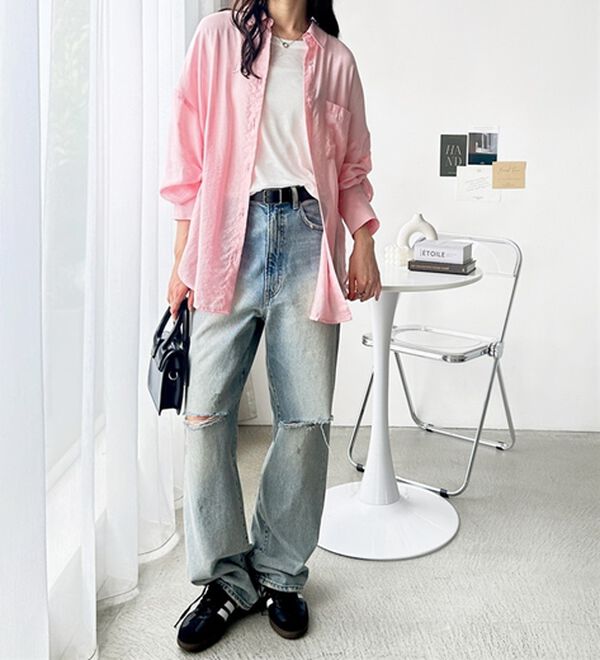 GeeRA（ジーラ）の「アソート柄オーバーサイズシャツ（シャツ）」｜詳細画像