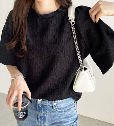 GeeRA（ジーラ）の「ワッシャー素材バルーン袖Ｔブラウス（ブラウス）」