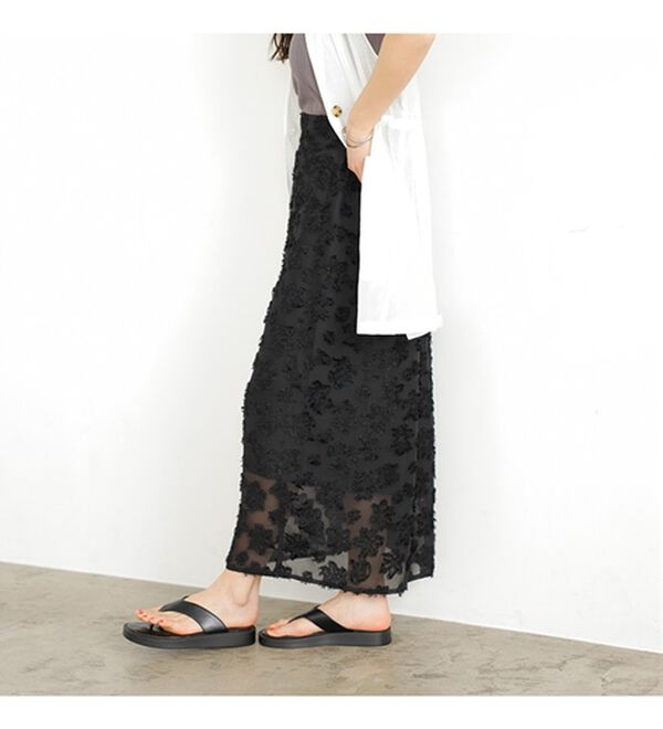 GeeRA（ジーラ）の「フリンジシアージャカードタイトスカート（ロングスカート）」｜詳細画像