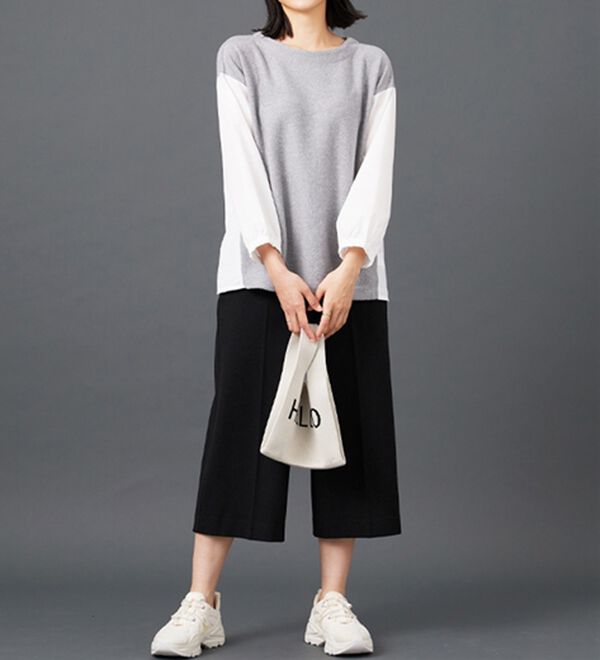 BELLUNA（ベルーナ）の「ラメ入り起毛素材シャツ切替プルオーバー（カットソー）」｜詳細画像