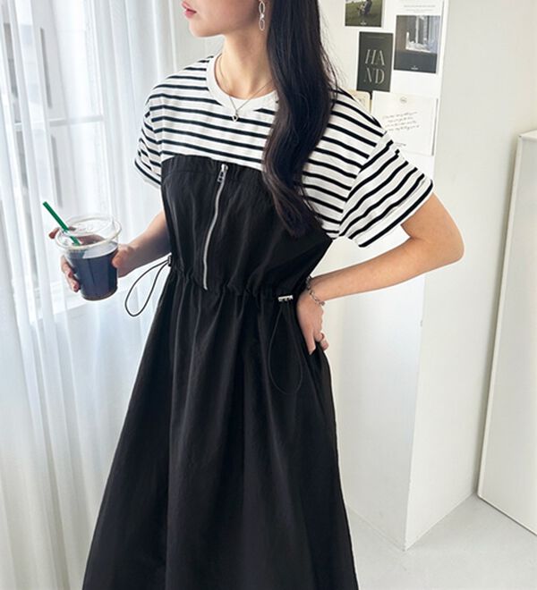 GeeRA（ジーラ）の「ハーフジップビスチェドッキングワンピース（その他ワンピース）」｜詳細画像