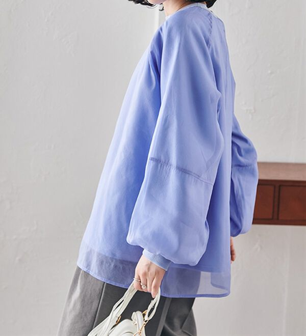 RANAN（ラナン）の「裏起毛シアー素材レイヤードスウェット（カットソー）」｜詳細画像