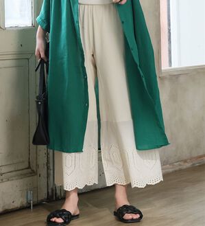 A HAPPY MARILYN（アハッピーマリリン）の「【３丈から選べる】脱！股ずれ宣言！裾レースぺチパンツ（肌着・インナーウェア）」｜ダイヤ柄／アイボリー