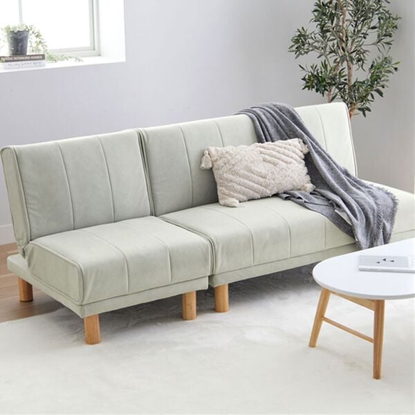 iellio（イエリオ）の「４ＷＡＹスタイリッシュソファベッド＜リクライニングソファ・カウチソファ・オットマンソファ・２人掛け・３人掛け・新生活＞（ソファ）」｜ライトグレー（はっ水機能付）