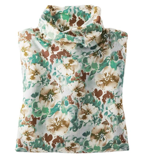 BELLUNA（ベルーナ）の「テンセル（ＴＭ）繊維・コットンプリントプルオーバー（カットソー）」｜グリーン系水彩花柄