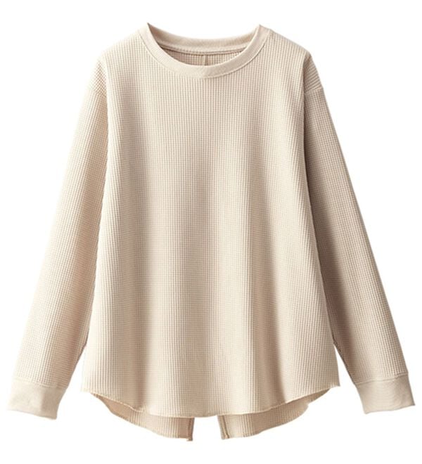 BELLUNA（ベルーナ）の「《快適Ｌａｂ．》 乾きやすい！ドライワッフルプルオーバー（カットソー）」｜詳細画像