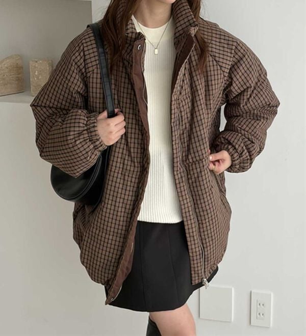 GeeRA（ジーラ）の「チェック中綿ダブルジップブルゾン（ブルゾン）」｜詳細画像