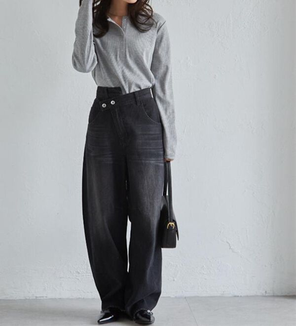 RANAN（ラナン）の「クロスウエストカーブデニム（フルレングスパンツ）」｜詳細画像