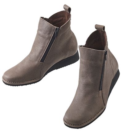 ルフラン（ルフラン）の「あったか裏フリース　牛革ダブルファスナーブーツ（ブーツ）」