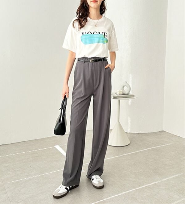 美脚魅せタックワイドスラックスパンツ - ベルーナ【公式】