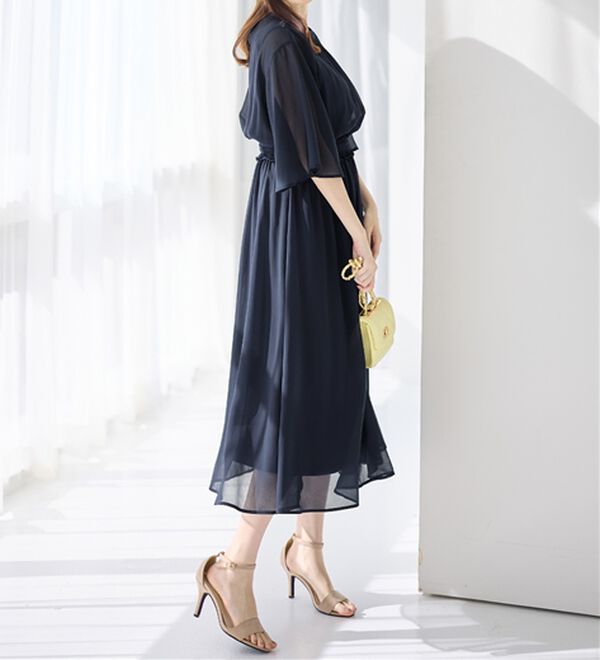 alotta（アロッタ）の「【接触冷感】インナー付シャーリングシフォンワンピース（その他ワンピース）」｜詳細画像
