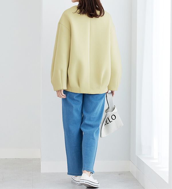 BELLUNA（ベルーナ）の「きれい見えとろみ素材コクーンコート（ハーフコート）」｜詳細画像