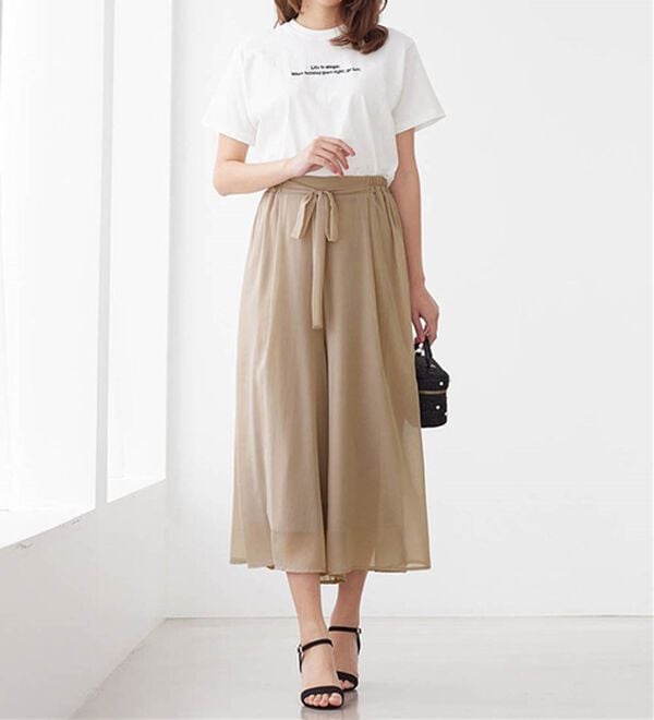alotta（アロッタ）の「ふんわりシフォンワイドパンツ（ワイドパンツ・ガウチョ）」｜詳細画像