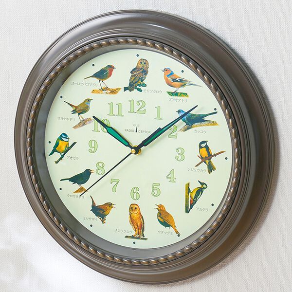 「蓄光付き野鳥のさえずり電波時計（時計）」｜詳細画像