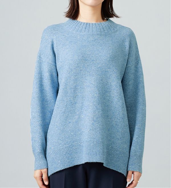 BELLUNA（ベルーナ）の「ラメ調バックスリットニットプルオーバー（ニット・セーター）」｜詳細画像