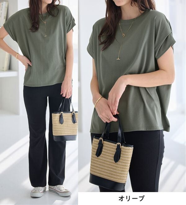 Viola e Viola（ヴィオラ エ ヴィオラ）の「脱普通！すっきり見え大人の上品Ｔシャツ（Tシャツ）」｜詳細画像