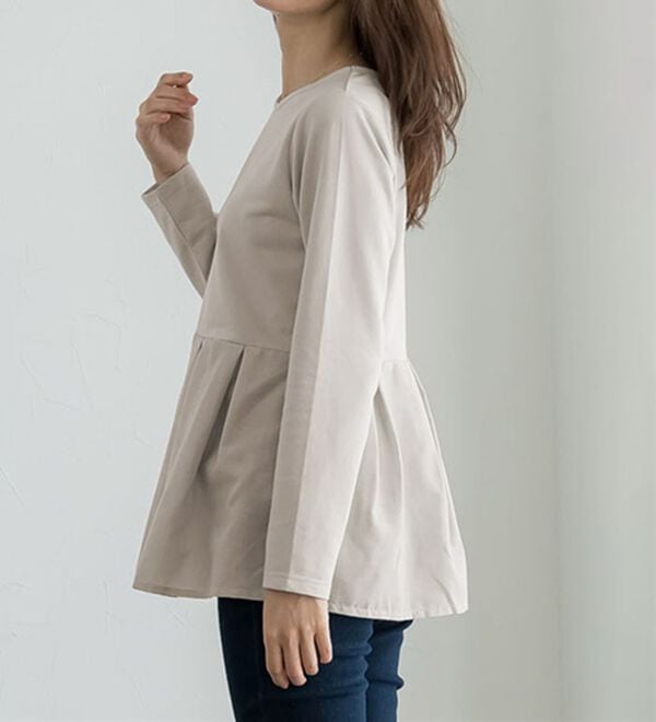 Pierrot（ピエロ）の「ライトスウェットタックデザインプルオーバー（カットソー）」｜詳細画像