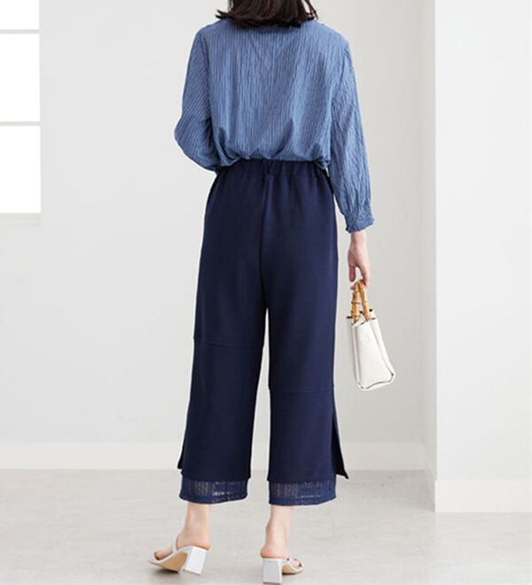 BELLUNA（ベルーナ）の「【Ｌａｇｒｉｌｕａ】裾レース使いアシメ切替デザインパンツ（ワイドパンツ・ガウチョ）」｜詳細画像