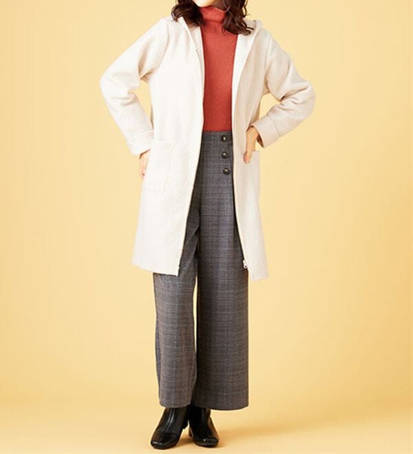 BELLUNA（ベルーナ）の「ボア素材フードデザインコート（ロングコート）」｜詳細画像