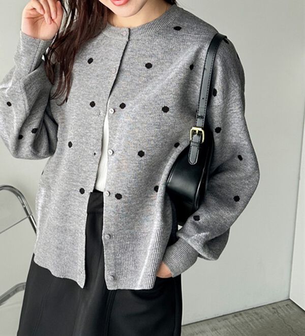 GeeRA（ジーラ）の「ドット柄カーディガン（ニットカーディガン）」｜詳細画像