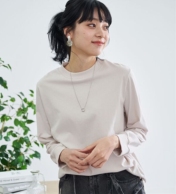 BELLUNA（ベルーナ）の「綿１００腰まわりゆったりリブデザインチュニック（カットソー）」｜詳細画像