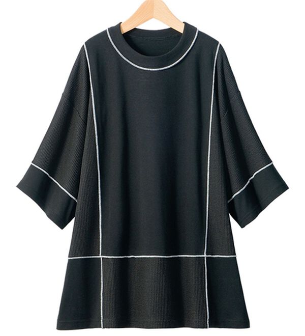 ルフラン（ルフラン）の「汗ジミ対策！ちょいかわプルオーバー（カットソー）」｜黒