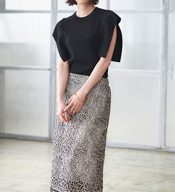 RANAN（ラナン）の「ひんやり！スクエアスリーブサマーニット（ニット・セーター）」｜詳細画像