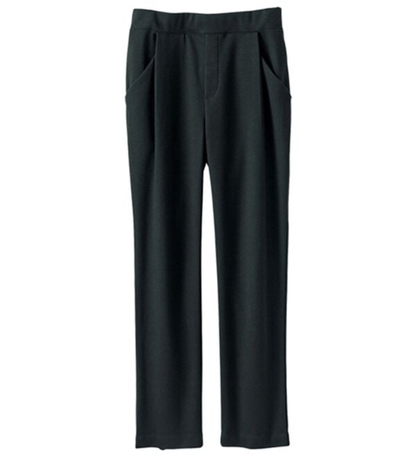 BELLUNA（ベルーナ）の「ウール見えストレッチすっきりパンツ（フルレングスパンツ）」｜黒