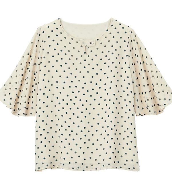 RANAN（ラナン）の「ひんやり！フレアー袖シフォンブラウス（ブラウス）」｜詳細画像