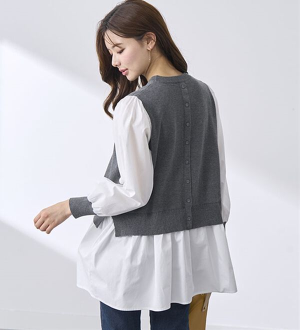 BELLUNA（ベルーナ）の「【２枚組】ベストドッキングチュニック（チュニック）」｜詳細画像