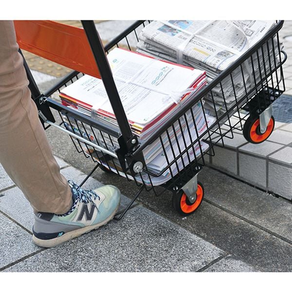 「５０ｋｇまで運べる折り畳みバスケット台車（エクステリア・屋外器具）」｜詳細画像