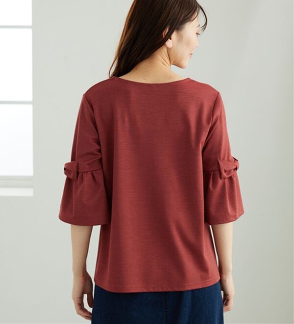 BELLUNA（ベルーナ）の「リボン付フレアー袖プルオーバー（カットソー）」｜詳細画像