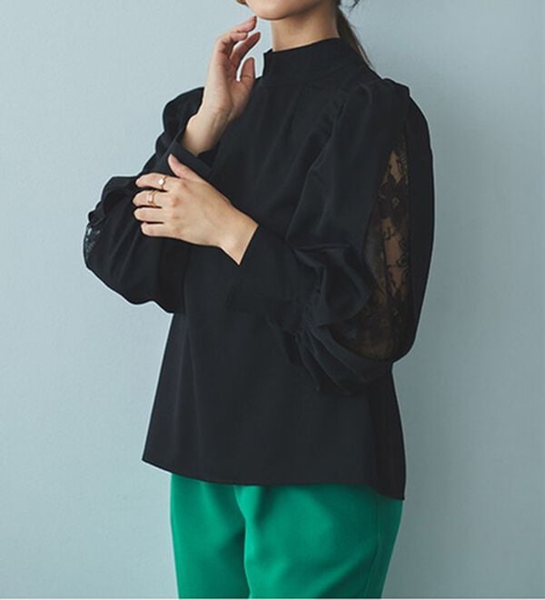 RANAN（ラナン）の「袖スリットレースブラウス（ブラウス）」｜詳細画像