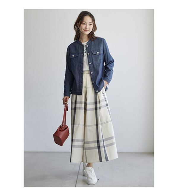 BELLUNA（ベルーナ）の「チェック柄スカーチョ（ワイドパンツ・ガウチョ）」｜詳細画像