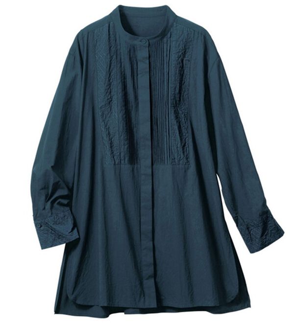 VINNO（ヴィノ）の「キルト風デザイン切替ブラウス（ブラウス）」｜ネイビー