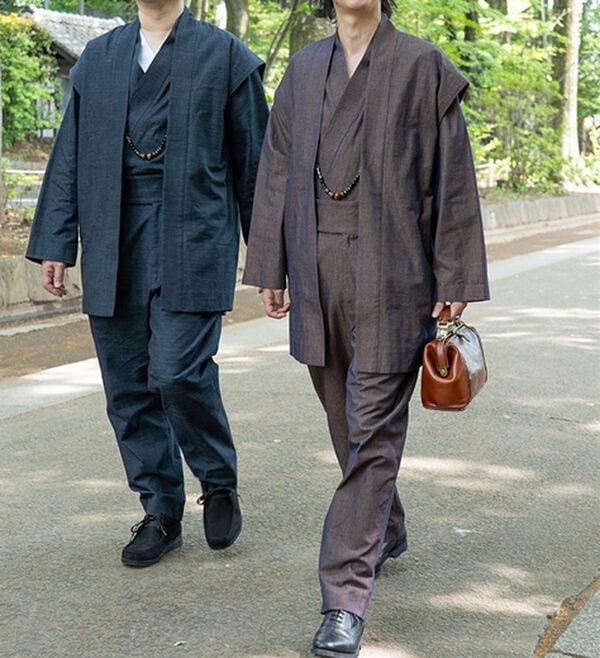 「三河木綿和風着物スーツ「翠」（メンズ和装・浴衣・和装グッズ）」｜詳細画像