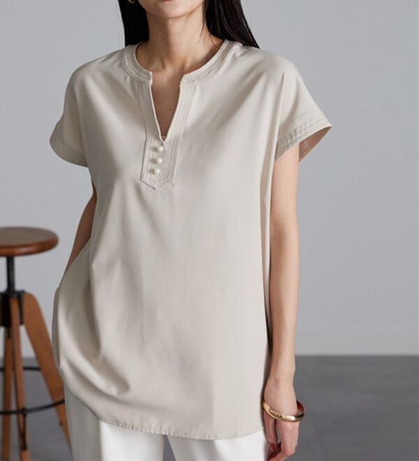 RANAN（ラナン）の「ひんやり！スキッパーブラウス（ブラウス）」｜詳細画像