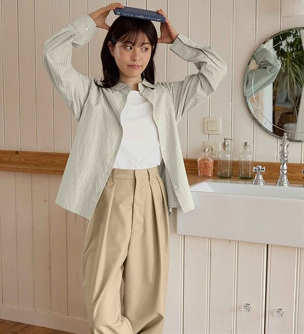CHAN ME（チャンミ）の「ドビーストライプシャツ（シャツ）」｜詳細画像