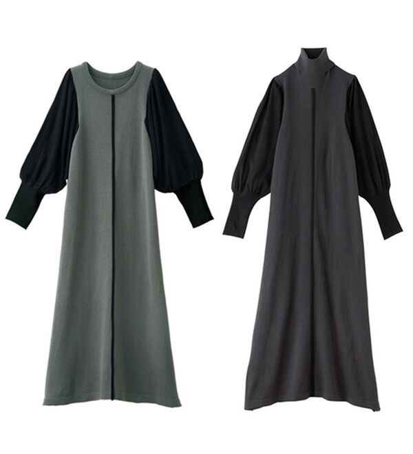 RANAN（ラナン）の「ボリューム袖アウトシームニットワンピース（ニットワンピース）」｜詳細画像