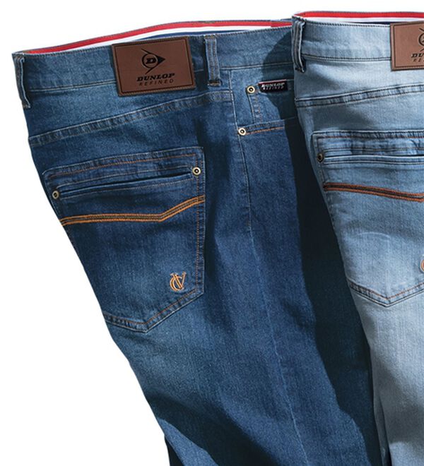 「＜ダンロップ・リファインド&times;コムルヴァン・オム＞冷涼快適プレミアムジーンズ（メンズデニムパンツ）」｜ブルー