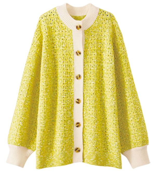 BELLUNA（ベルーナ）の「メランジニットゆったりカーディガン（ニットカーディガン）」｜ミモザ